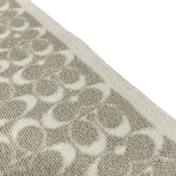 Auth COACH - Beige Gold Wool Nylon Mettalic Scarf - Picture 6 of 6